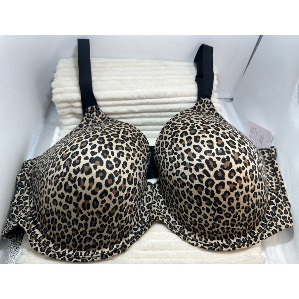 Auden Women's Cheetah Bra w. Black Straps Bra Size 44D NWT